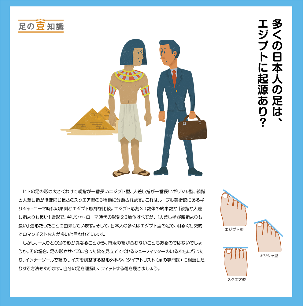 多くの日本人の足は、エジプトに起源あり？