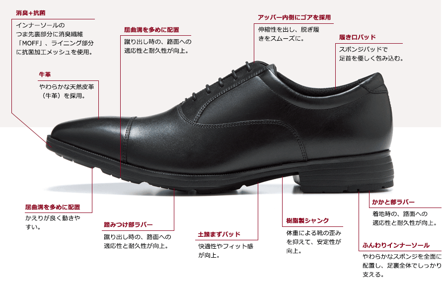 軽さや履き心地はそのまま、シルエットをよりシャープに。