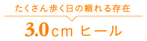 たくさん歩く日の頼れる存在3.0cmヒール