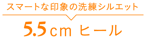 スマートな印象の洗練シルエット5.5cmヒール