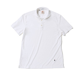 Co-mt.（BULLSEYE PR） ホワイト台襟付きポロシャツ