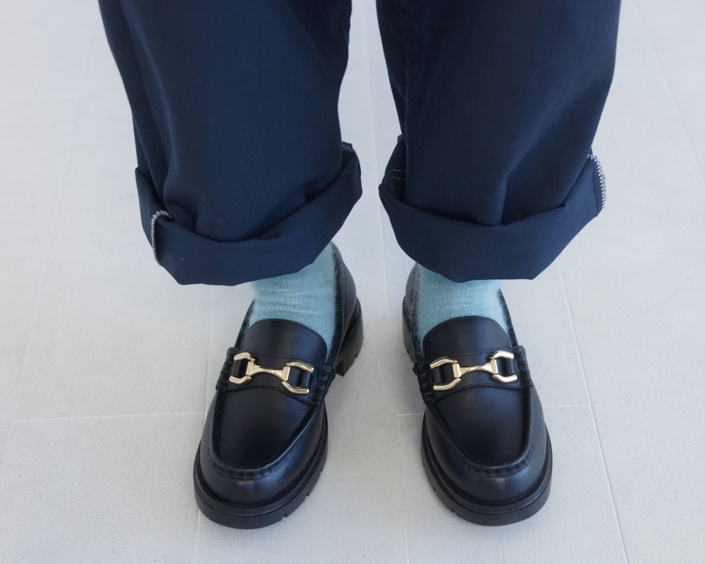 ビットローファーと靴下