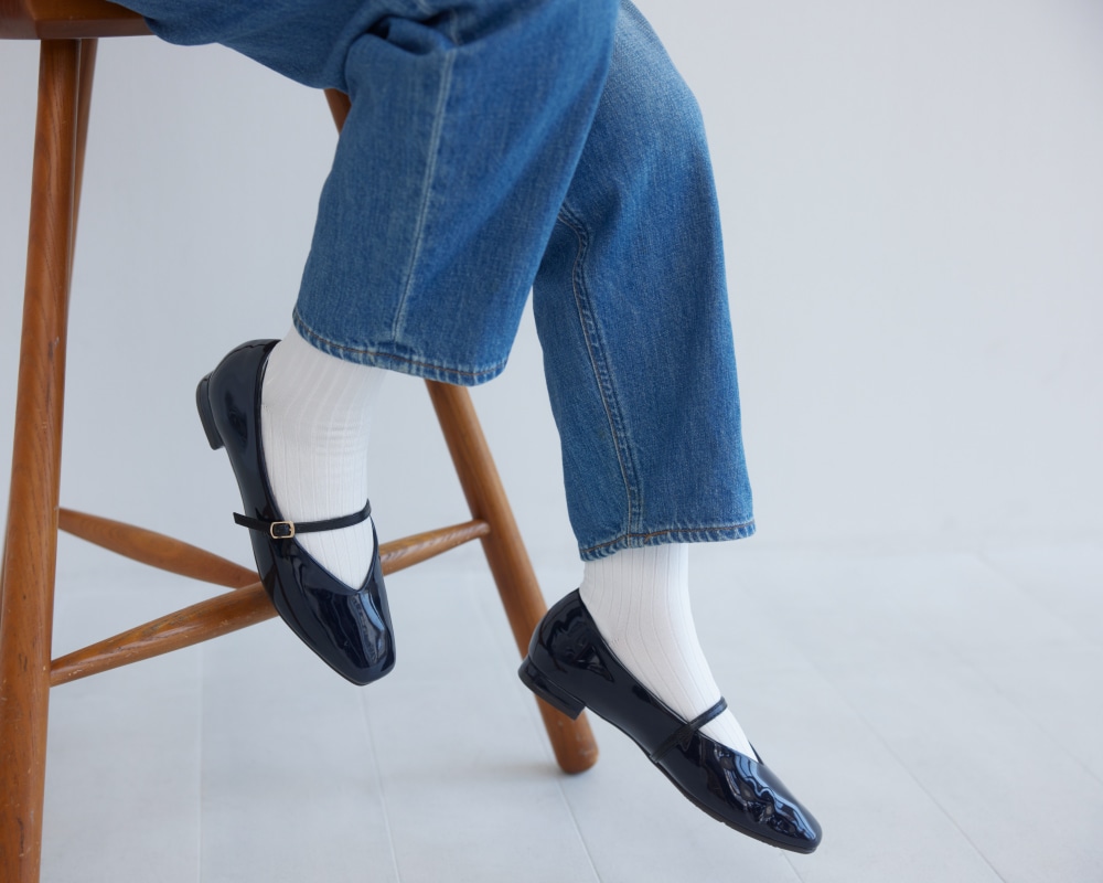 デニムにメリージェーンパンプス