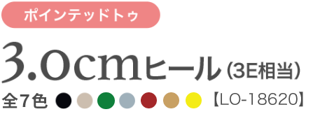 3.0cmヒール（3E相当）全6色