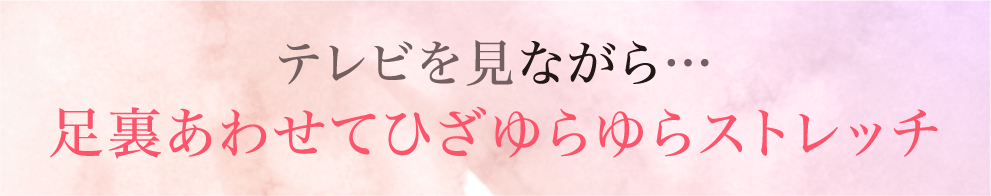 テレビを見ながら…足裏あわせてひざゆらゆらストレッチ